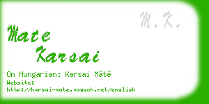 mate karsai business card